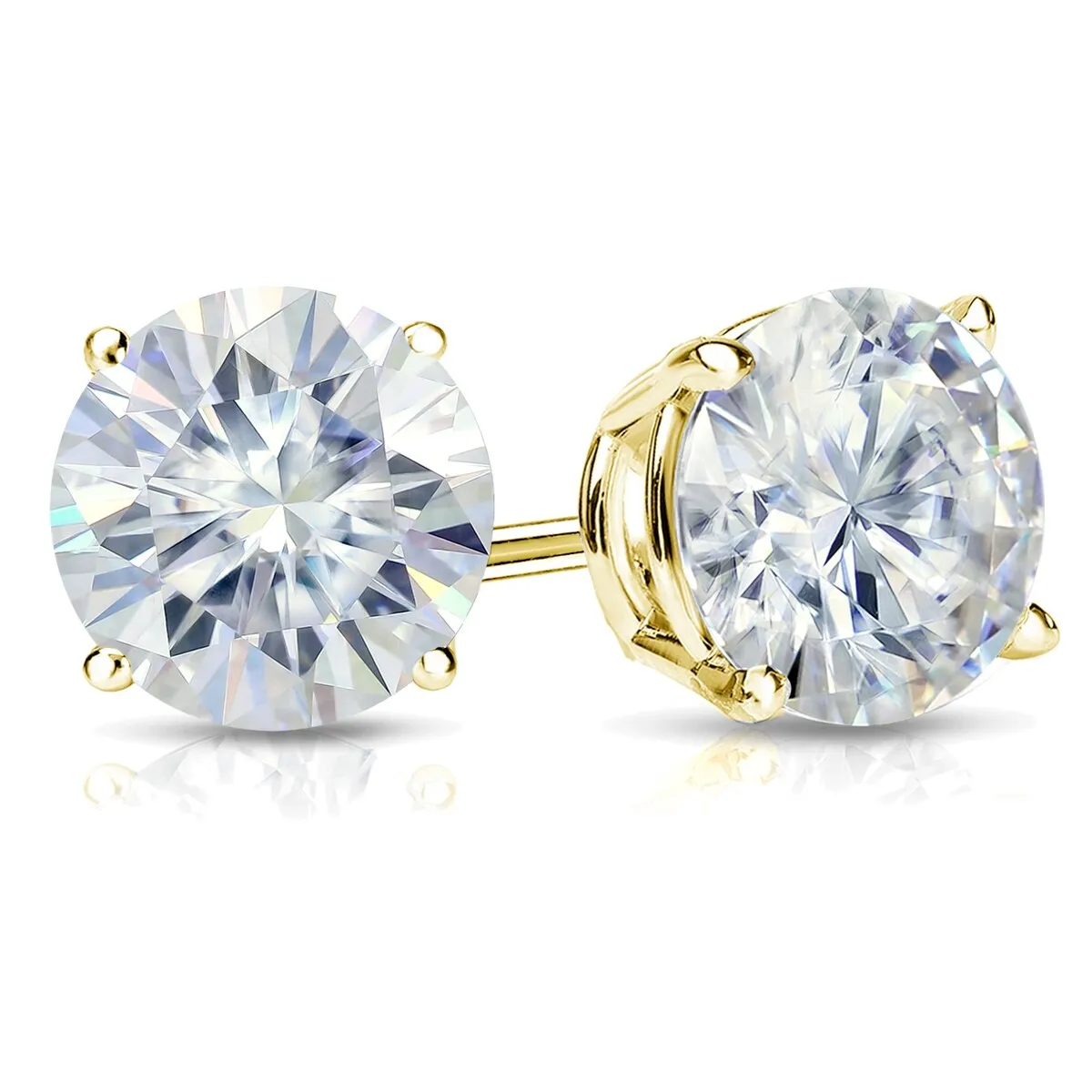 Auriya 2ctw Round Moissanite Stud Earrings 14k Gold 4-Prong Basket - 6.5 mm sold by Zulily product image thumbnail 5