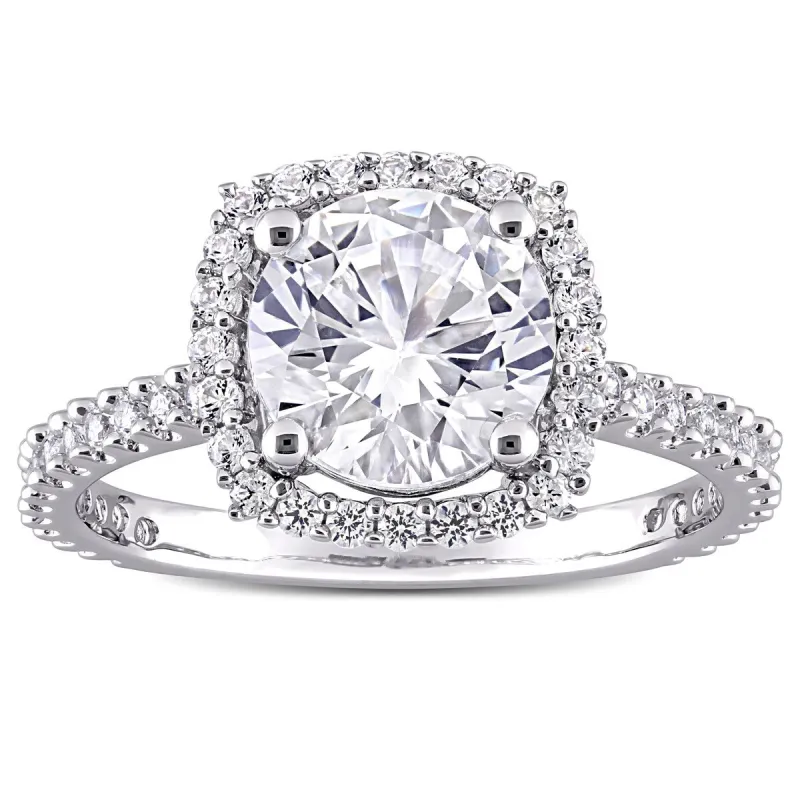 Miadora Sterling Silver 2 7/8ct TGW Created White Sapphire Halo Engagement Ring sold by Zulily