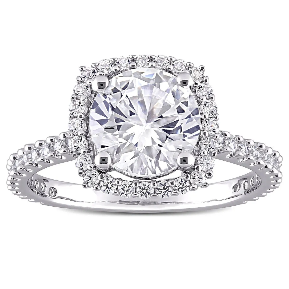 Miadora Sterling Silver 2 7/8ct TGW Created White Sapphire Halo Engagement Ring sold by Zulily