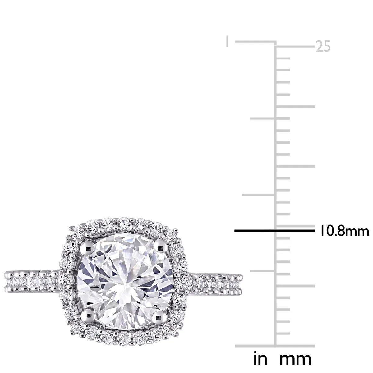Miadora Sterling Silver 2 7/8ct TGW Created White Sapphire Halo Engagement Ring sold by Zulily product image thumbnail 4