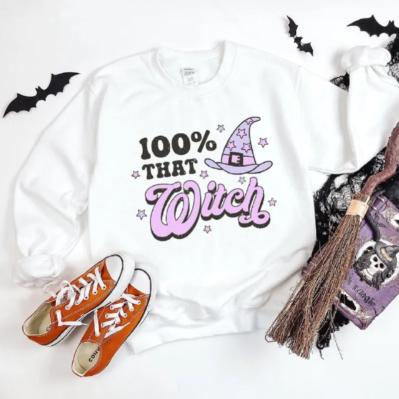 Purple 100% That Witch Sweatshirt sold by Zulily