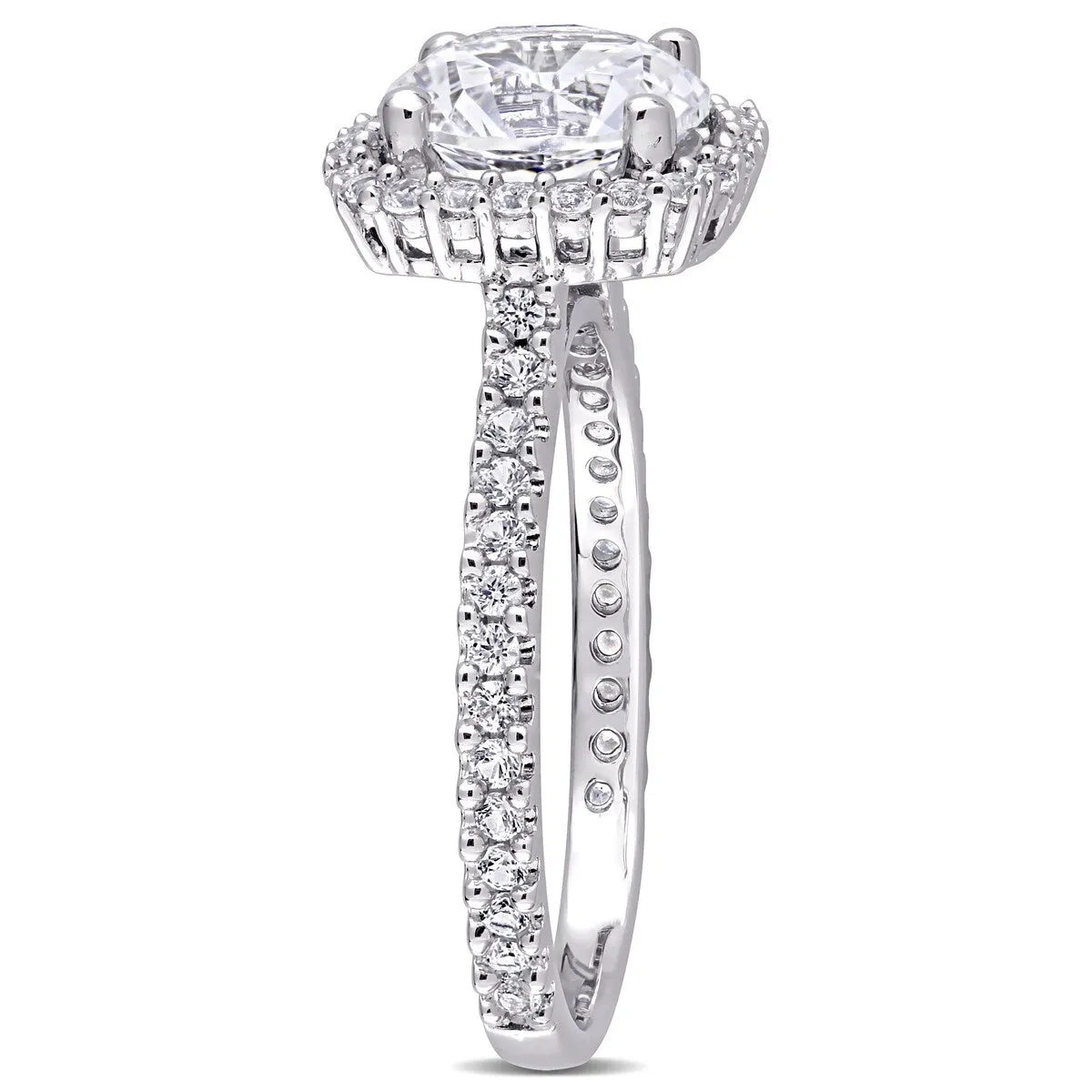 Miadora Sterling Silver 2 7/8ct TGW Created White Sapphire Halo Engagement Ring sold by Zulily product image thumbnail 2