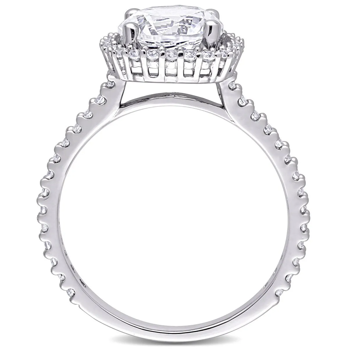 Miadora Sterling Silver 2 7/8ct TGW Created White Sapphire Halo Engagement Ring sold by Zulily product image thumbnail 3