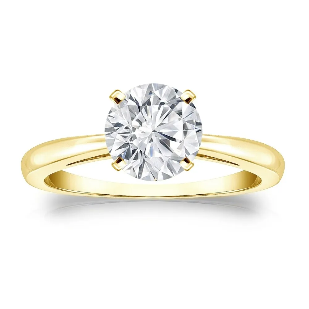 Auriya 14k Gold Brilliant Round 4 carat Moissanite Solitaire Engagement Ring sold by Zulily product image thumbnail 2