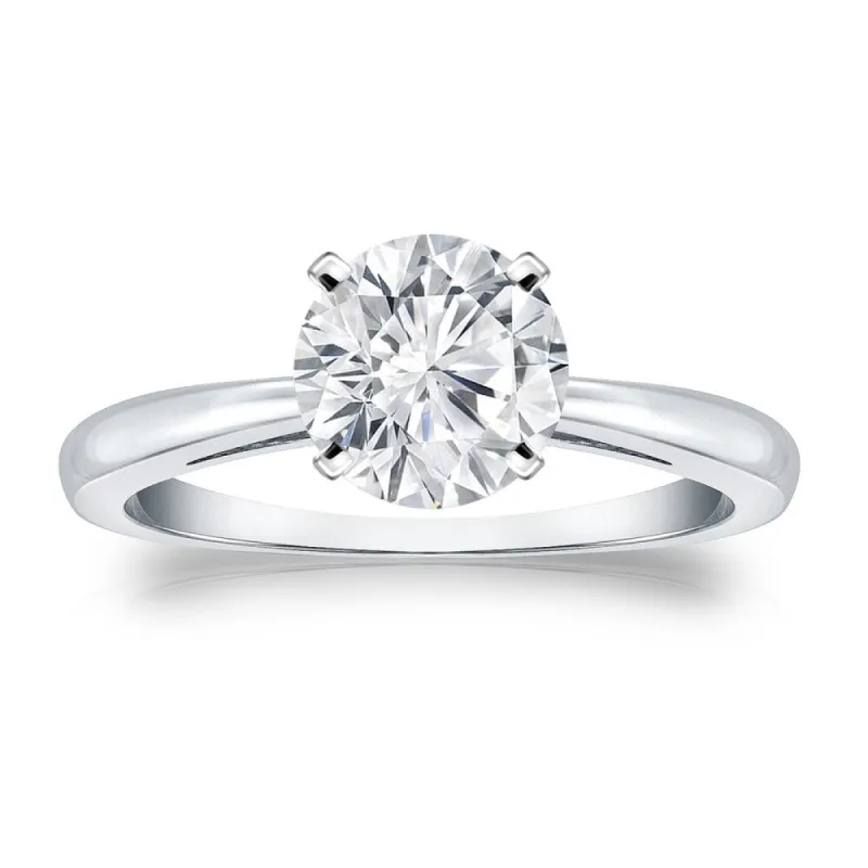 Auriya 14k Gold Brilliant Round 4 carat Moissanite Solitaire Engagement Ring sold by Zulily