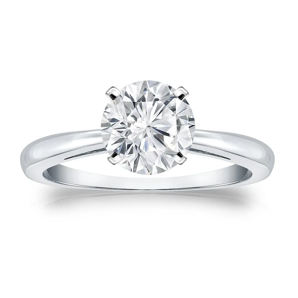Auriya 14k Gold Brilliant Round 4 carat Moissanite Solitaire Engagement Ring sold by Zulily