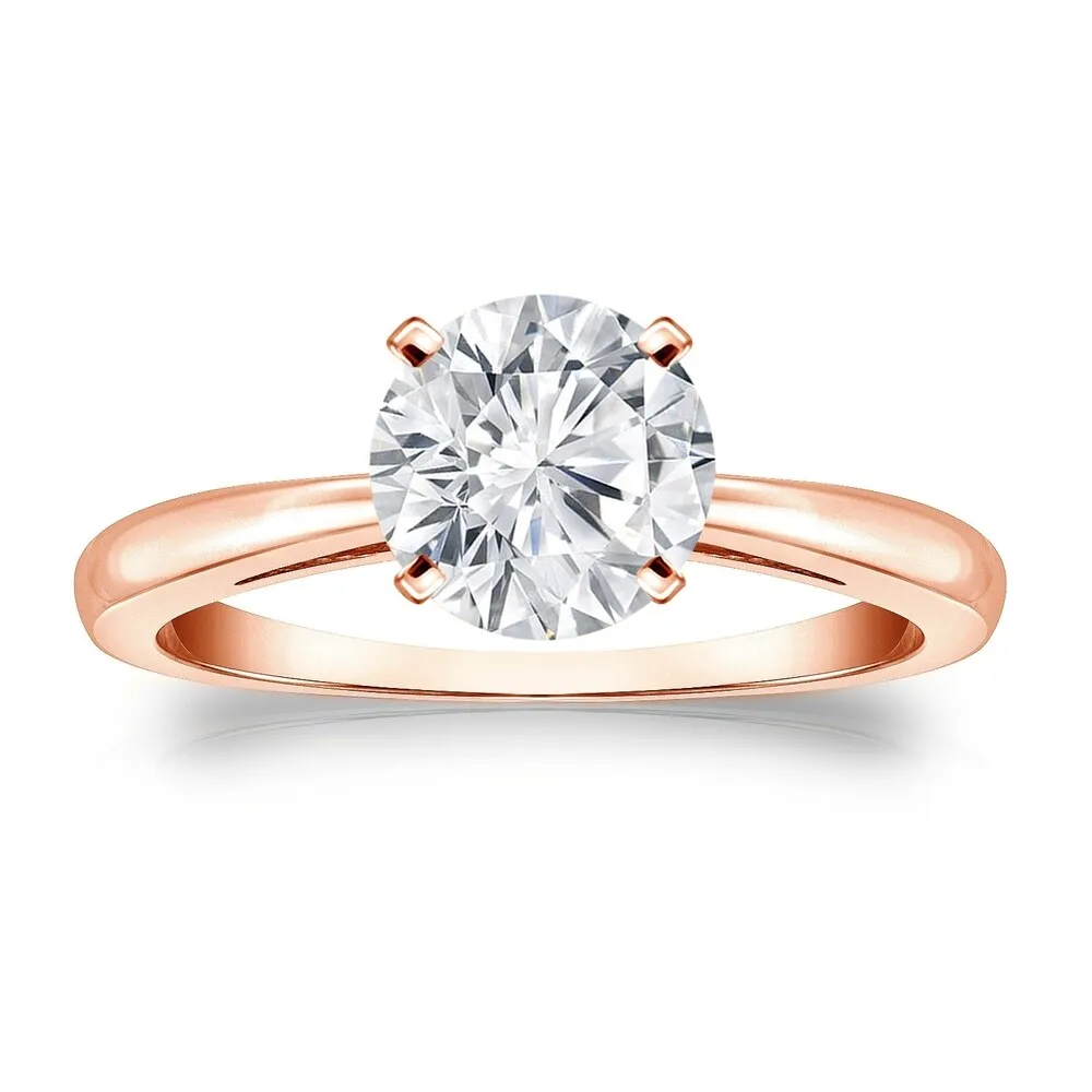 Auriya 14k Gold Brilliant Round 4 carat Moissanite Solitaire Engagement Ring sold by Zulily product image thumbnail 3