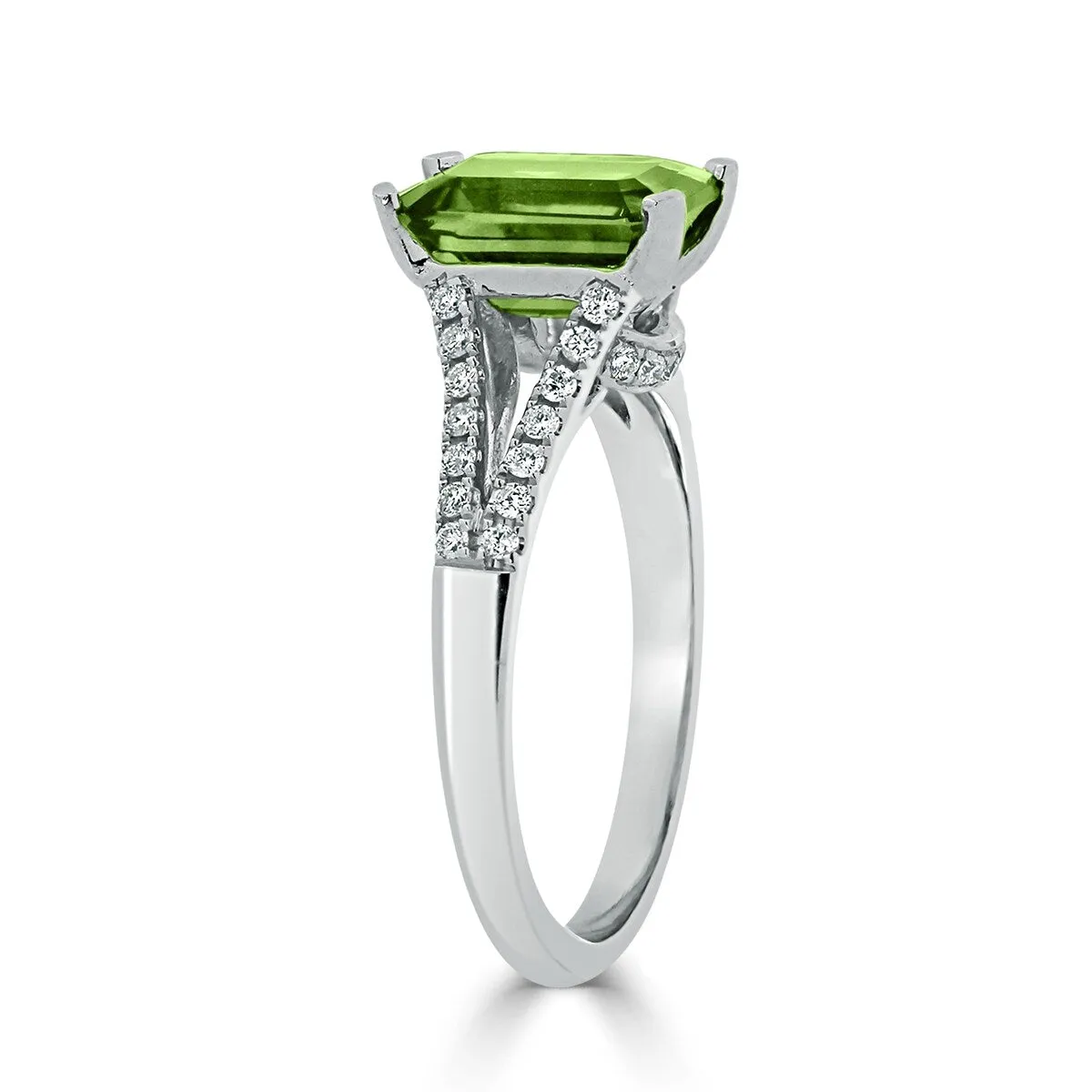 Auriya 2 1/8ct Fancy Emerald-cut Peridot and Diamond Engagement Ring 1/4ctw 14k Gold sold by Zulily product image thumbnail 4