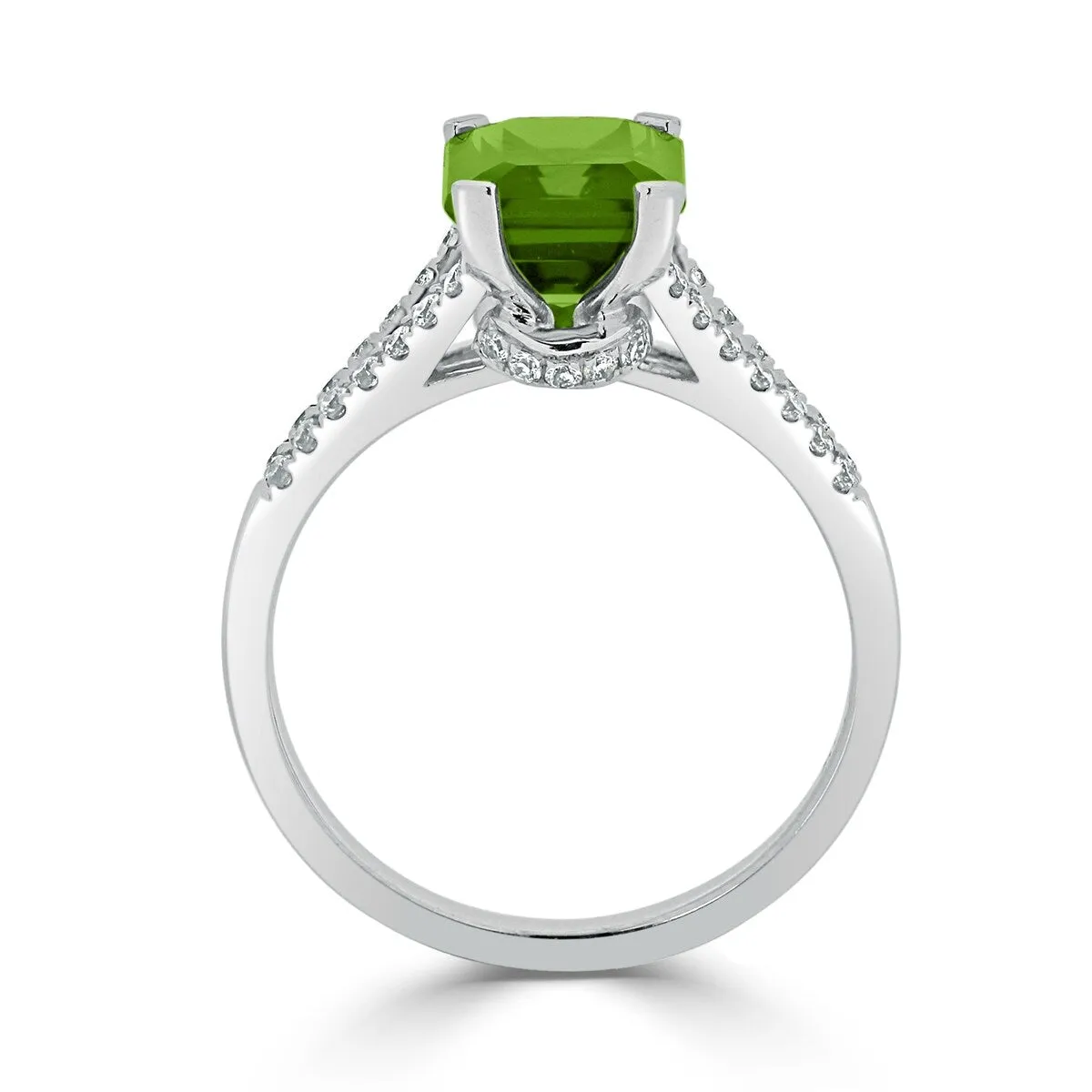 Auriya 2 1/8ct Fancy Emerald-cut Peridot and Diamond Engagement Ring 1/4ctw 14k Gold sold by Zulily product image thumbnail 5