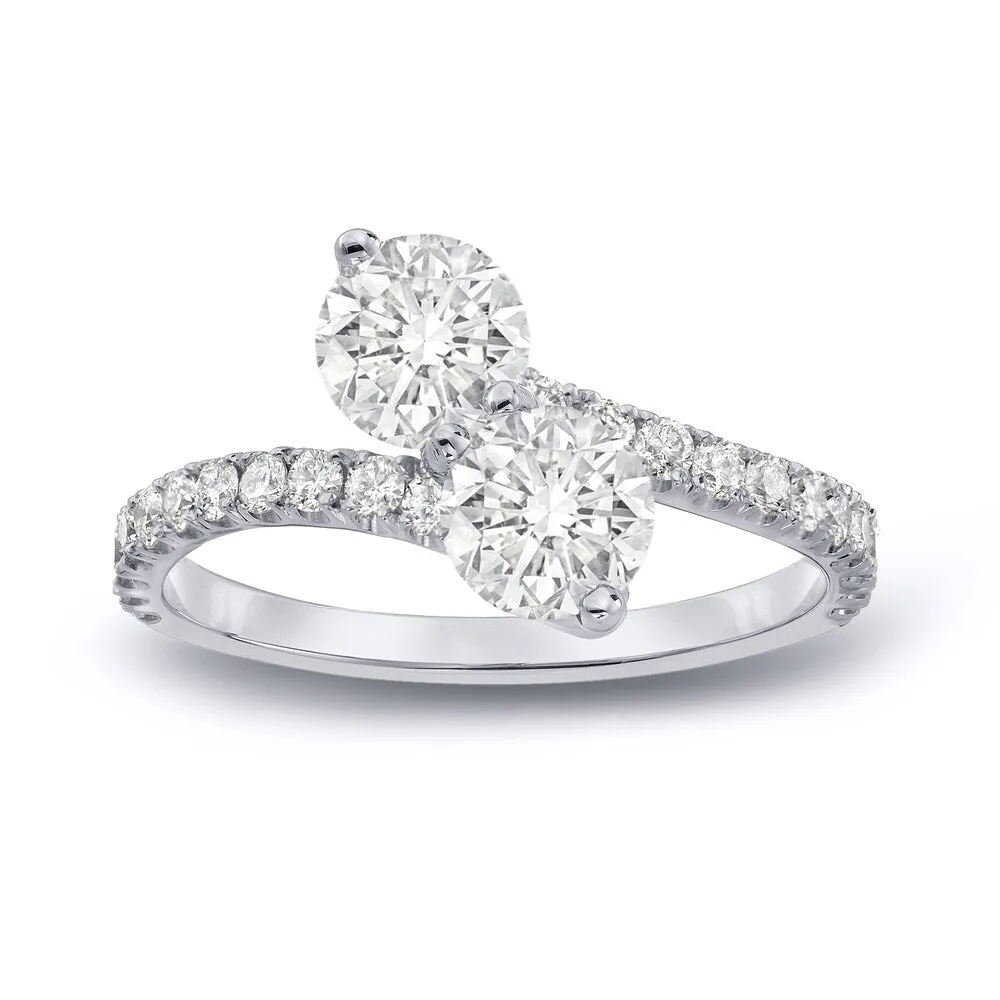 Auriya 14k Gold 2ct TDW Round 2-Stone Diamond Engagement Ring sold by Zulily