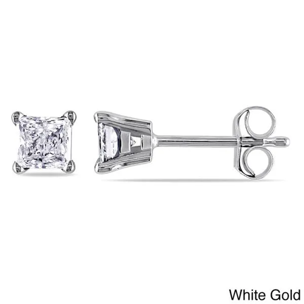 Miadora 14k Gold 1/2ct Princess-Cut Diamond Solitaire Stud Earrings sold by Zulily product image thumbnail 4