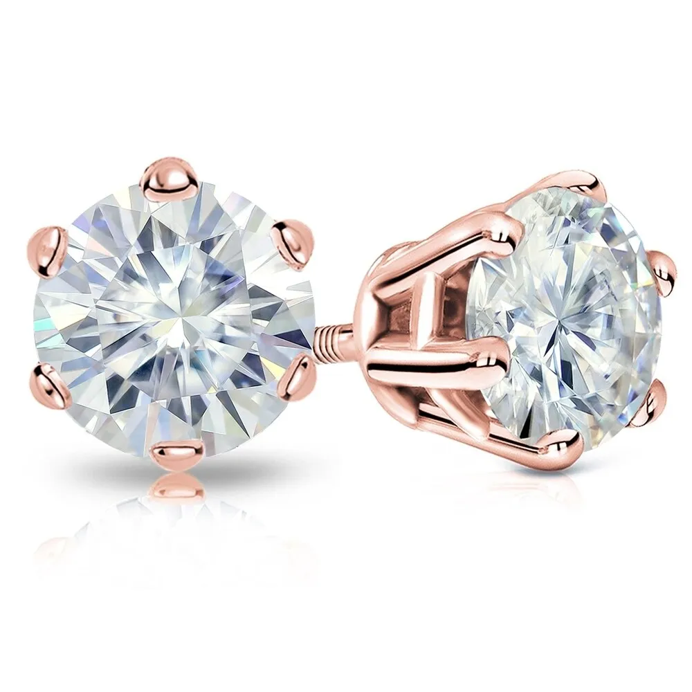 Auriya 5ctw Round Moissanite Stud Earrings 14k Gold sold by Zulily product image thumbnail 3