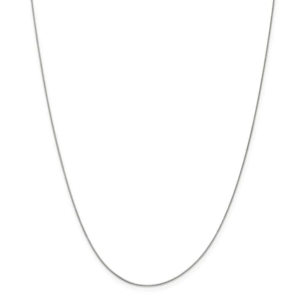 Curata 10k White Gold 0.7mm Solid Box Chain Necklace (Spring-ring) Options: 16 18 20 24 sold by Zulily