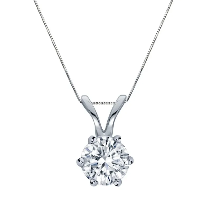 Auriya 14k Gold 1/2ct TDW Round 6-Prong Diamond Solitaire Necklace sold by Zulily