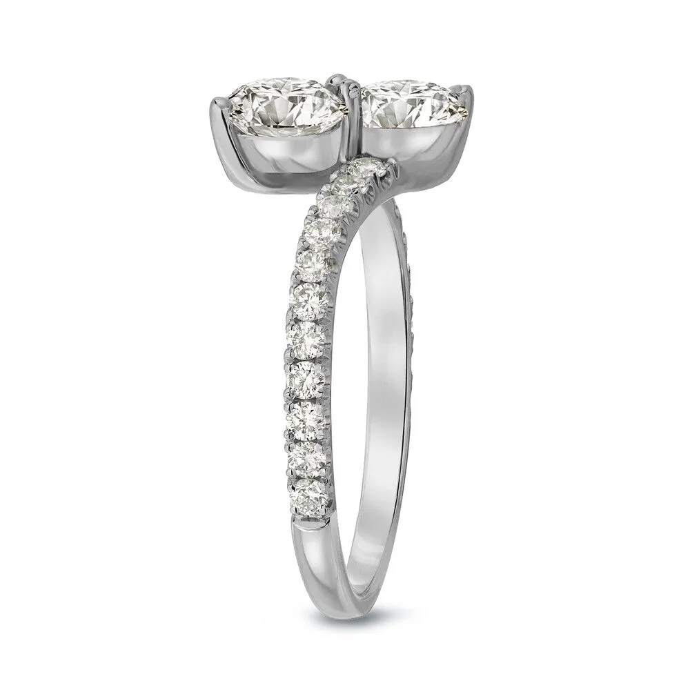 Auriya 14k Gold 2ct TDW Round 2-Stone Diamond Engagement Ring sold by Zulily product image thumbnail 4