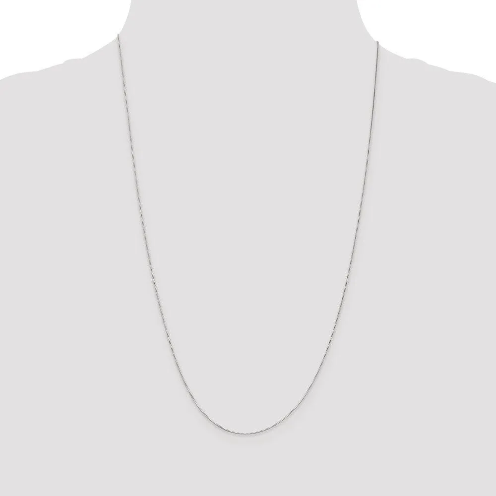 Curata 10k White Gold 0.7mm Solid Box Chain Necklace (Spring-ring) Options: 16 18 20 24 sold by Zulily product image thumbnail 3