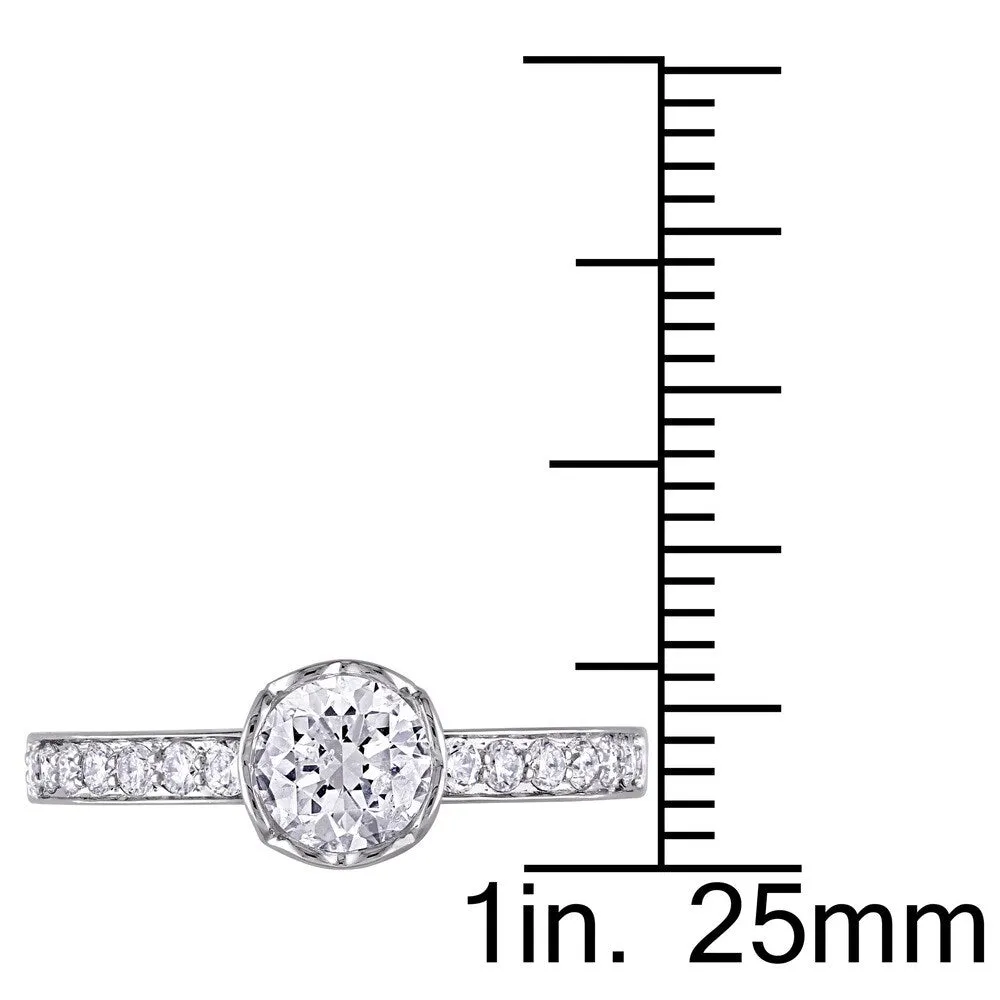 Miadora Signature Collection 1ct TDW Diamond Heart Accent Engagement Ring in 14k White Gold sold by Zulily product image thumbnail 4