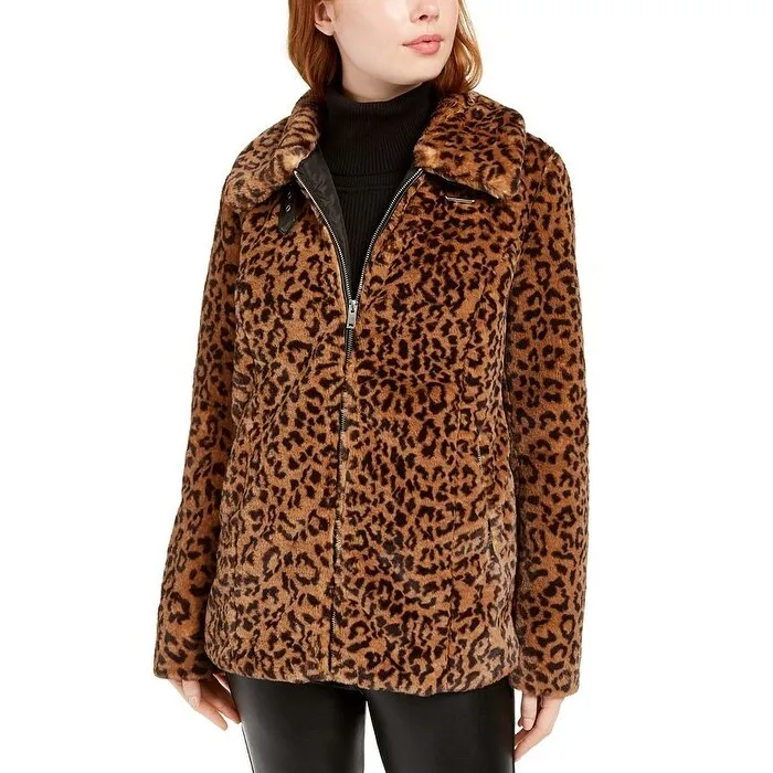 BCX Junior's Faux Zip Front Coat Brown Size XS sold by Zulily