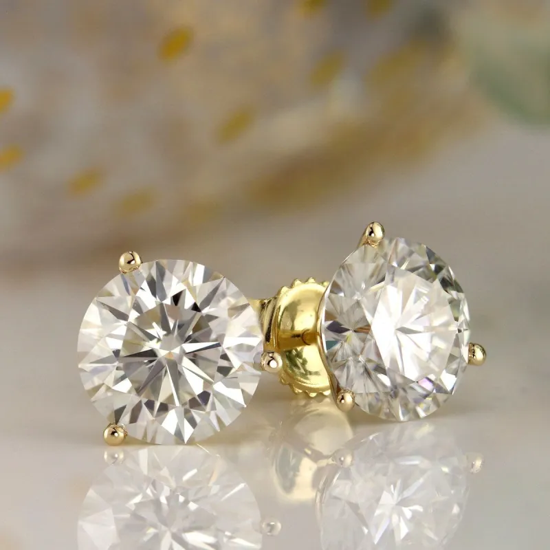 Auriya 4ctw Round Moissanite Stud Earrings 14k Gold Martini-set - 8.2 mm sold by Zulily