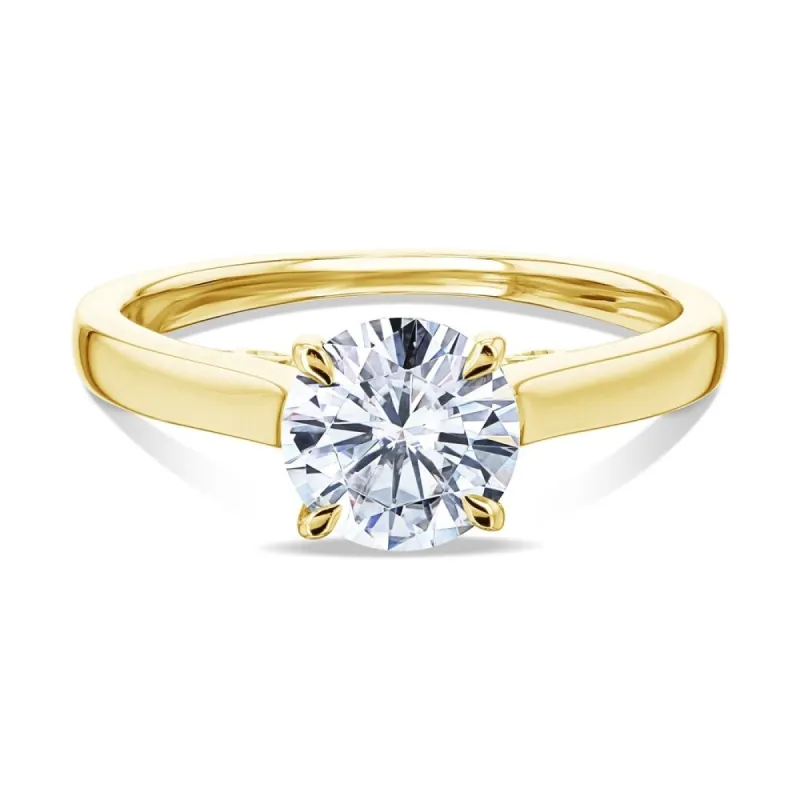 Annello by Kobelli 14k Gold 1ct Round Moissanite Solitaire Volutes W-Prongs Engagement Ring (GH/VS) sold by Zulily