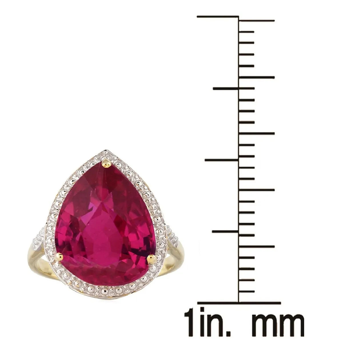 Yellow Gold Over Sterling Silver with Ruby Tear Drop Solitaire Ring sold by Zulily product image thumbnail 3