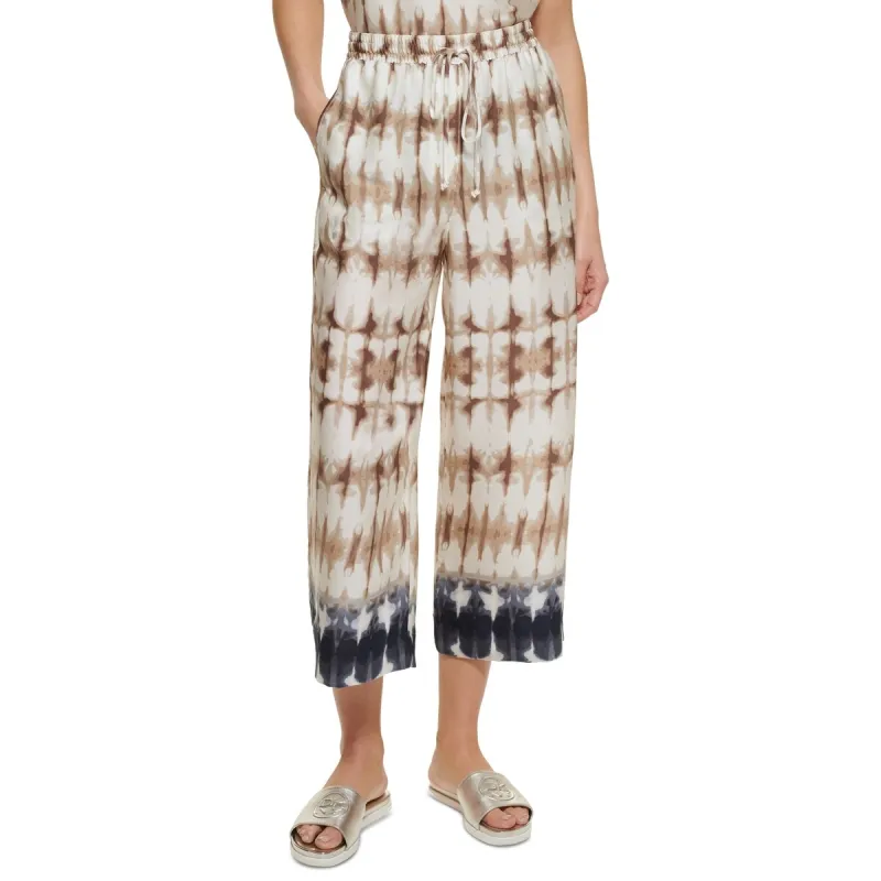 DKNY Women's Tie Dye Crop Pants Brown Size Medium sold by Zulily