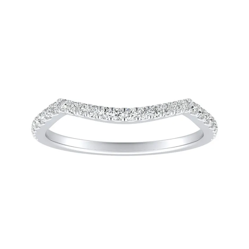 Auriya 1/6ctw Curved Diamond Wedding Band 14k Gold sold by Zulily