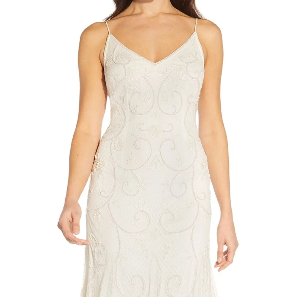 Adrianna Papell Women's Beaded Cocktail Dress White Size 6 sold by Zulily product image thumbnail 3