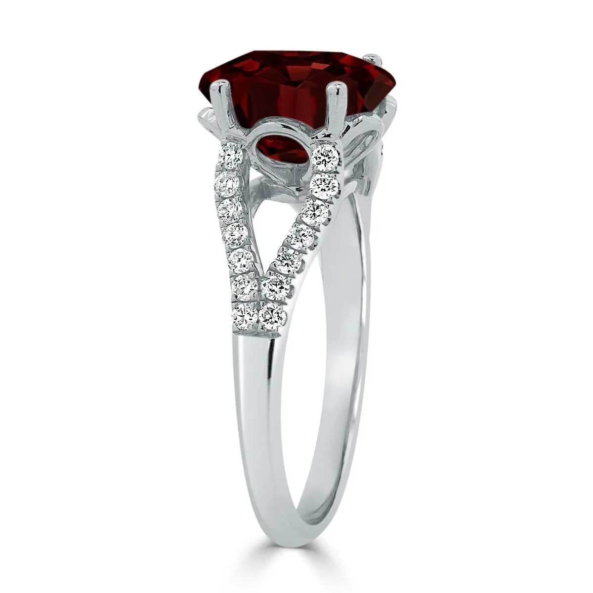Auriya 3 1/3ct Fancy Oval Garnet and Diamond Engagement Ring 1/3cttw 14k Gold sold by Zulily product image thumbnail 4