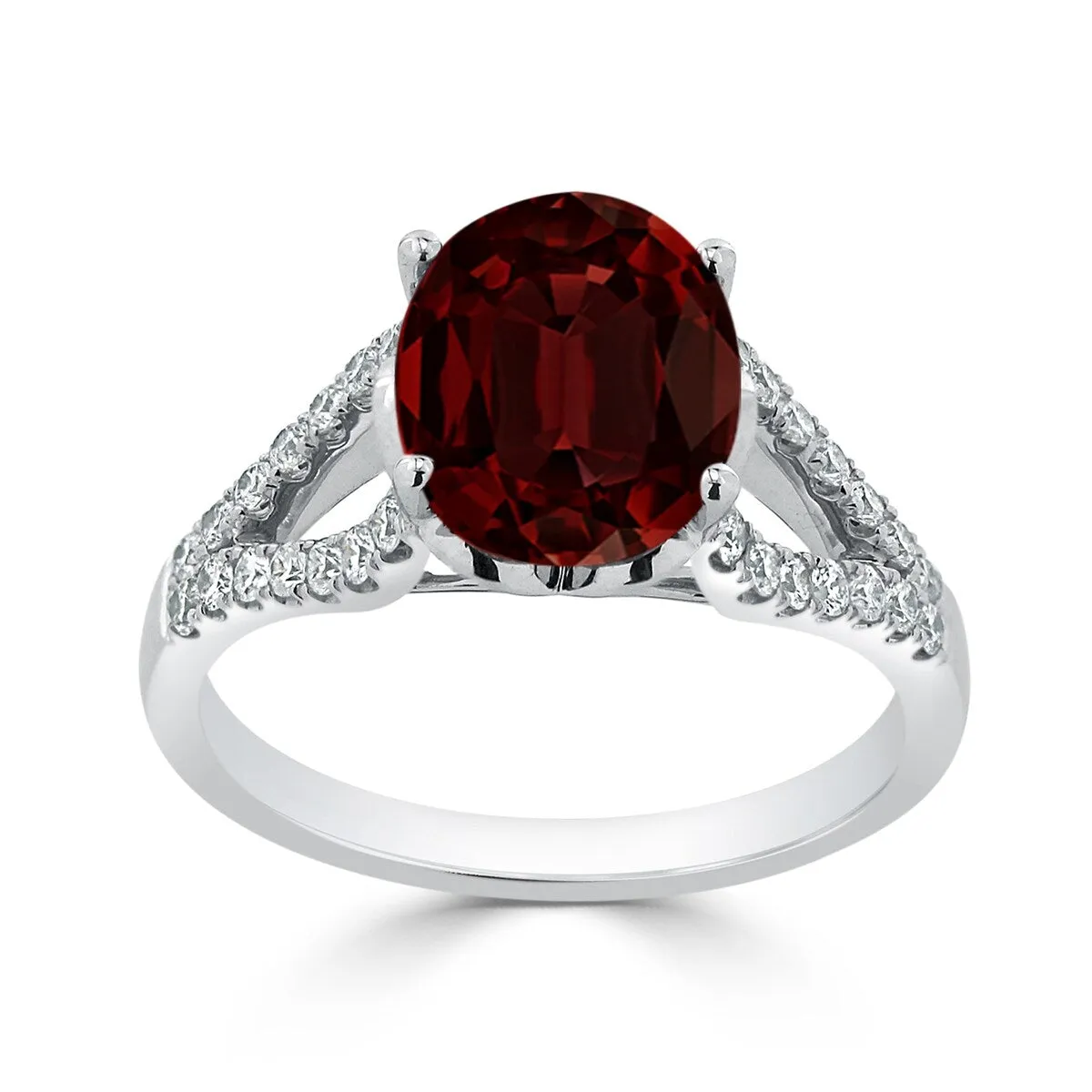 Auriya 3 1/3ct Fancy Oval Garnet and Diamond Engagement Ring 1/3cttw 14k Gold sold by Zulily product image thumbnail 3