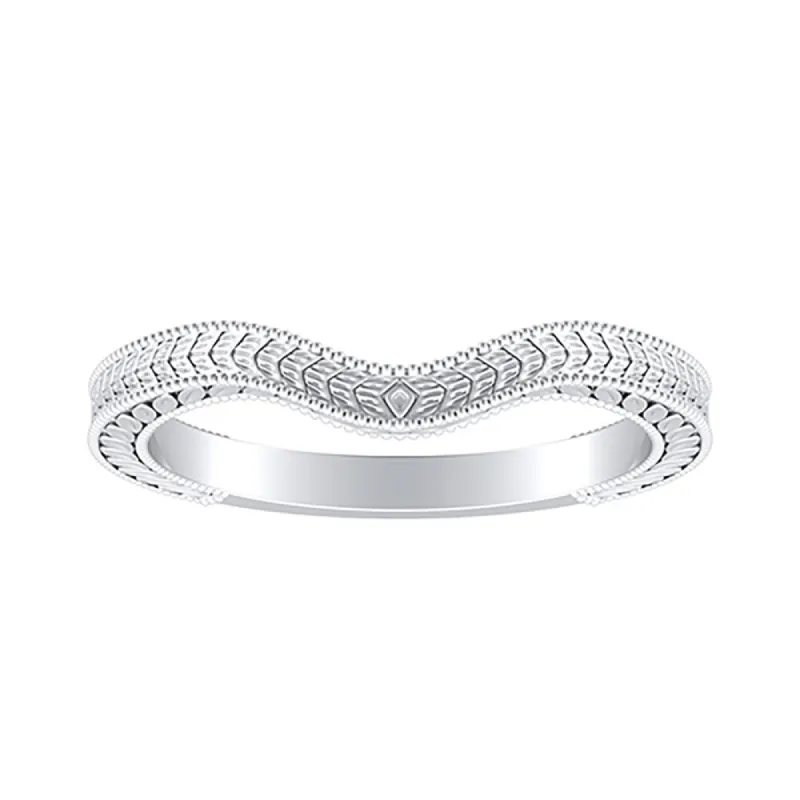 Auriya Vintage Curved 14-karat Gold Wedding Band sold by Zulily