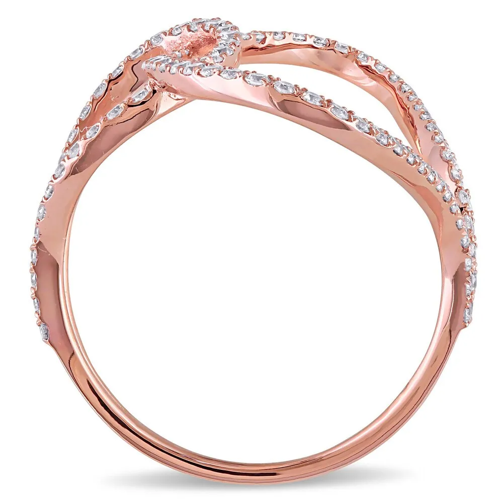 Miadora 18k Rose Gold 3/5ct TDW Diamond Open Space Geometric Ring - White G-H - White G-H sold by Zulily product image thumbnail 5