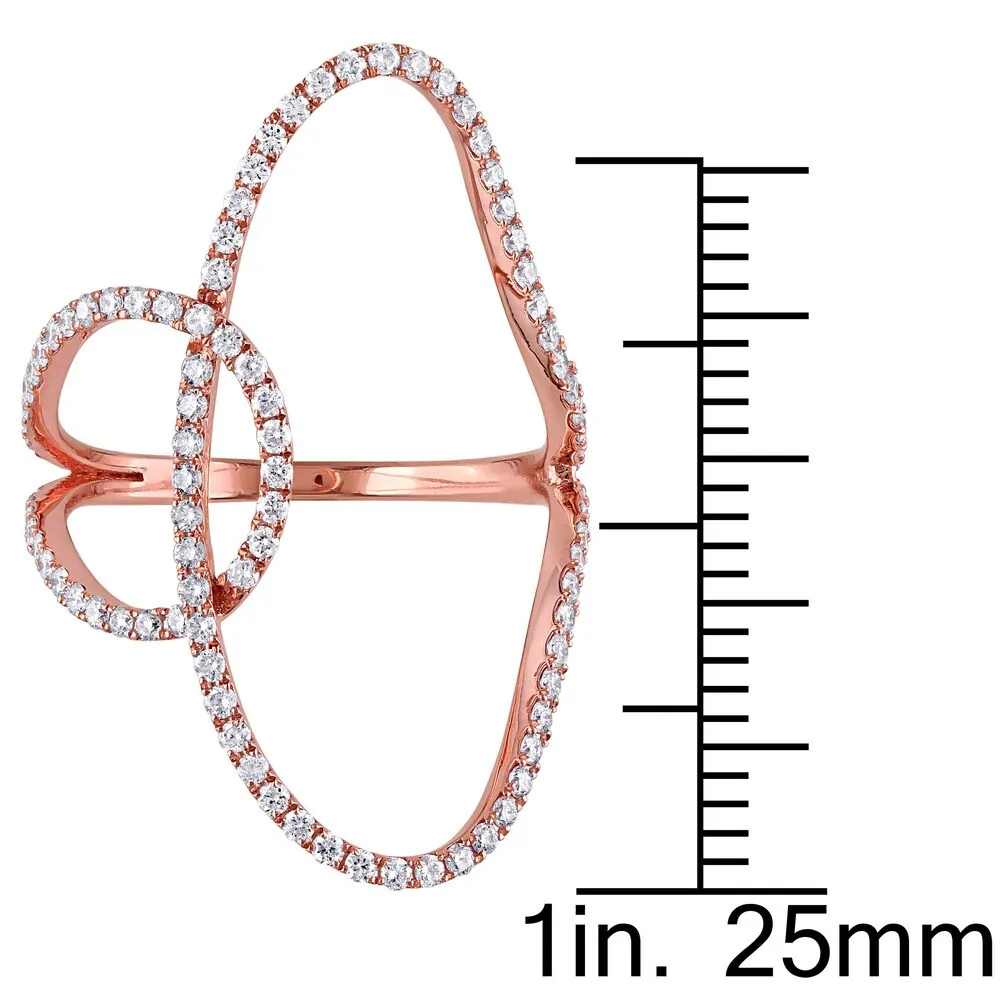 Miadora 18k Rose Gold 3/5ct TDW Diamond Open Space Geometric Ring - White G-H - White G-H sold by Zulily product image thumbnail 3