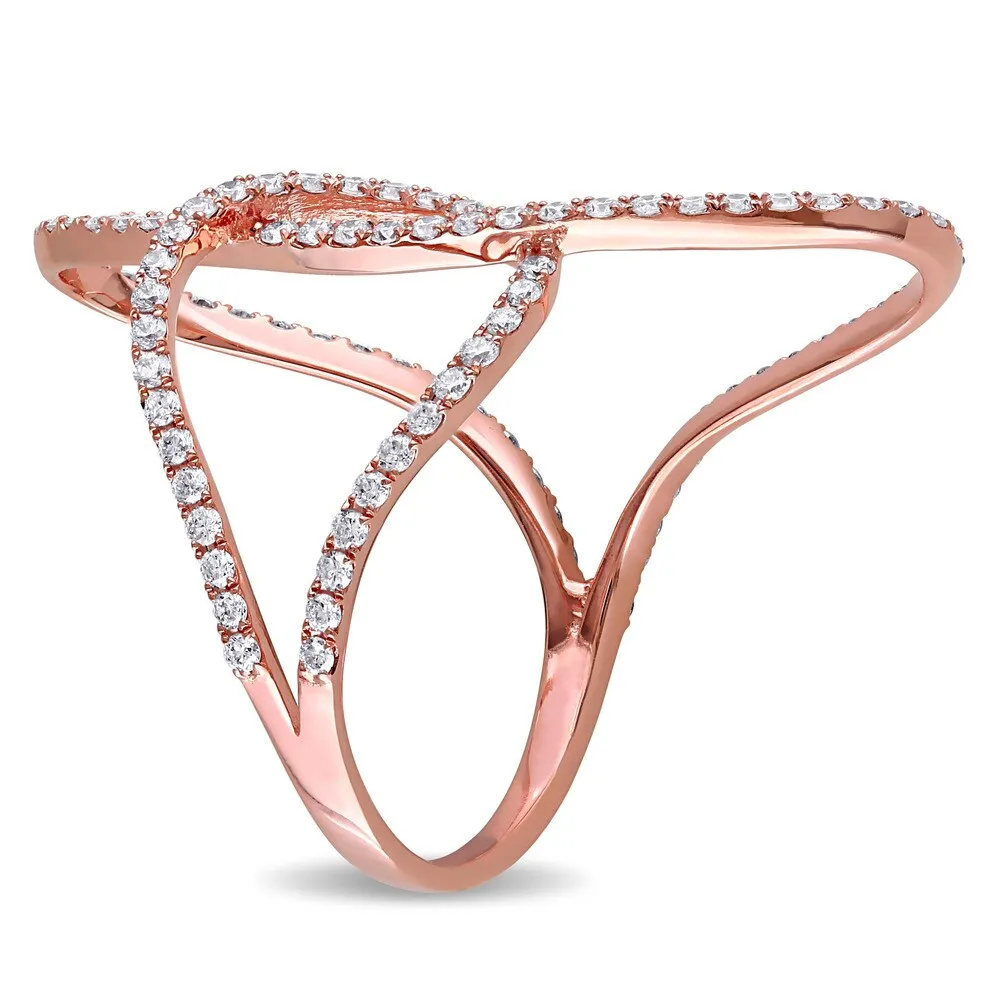 Miadora 18k Rose Gold 3/5ct TDW Diamond Open Space Geometric Ring - White G-H - White G-H sold by Zulily product image thumbnail 2