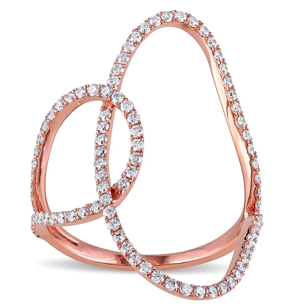 Miadora 18k Rose Gold 3/5ct TDW Diamond Open Space Geometric Ring - White G-H - White G-H sold by Zulily