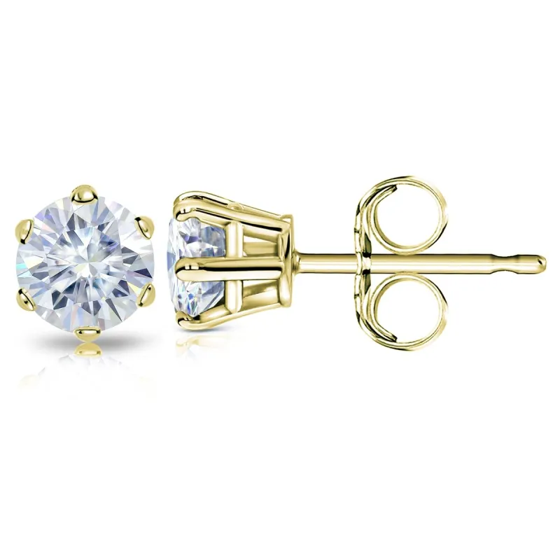 Auriya 14k Gold 3ctw Round Moissanite Stud Earrings - 7.4 mm sold by Zulily
