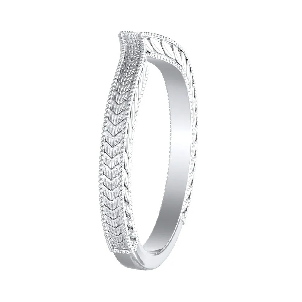 Auriya Vintage Curved 14-karat Gold Wedding Band sold by Zulily product image thumbnail 4