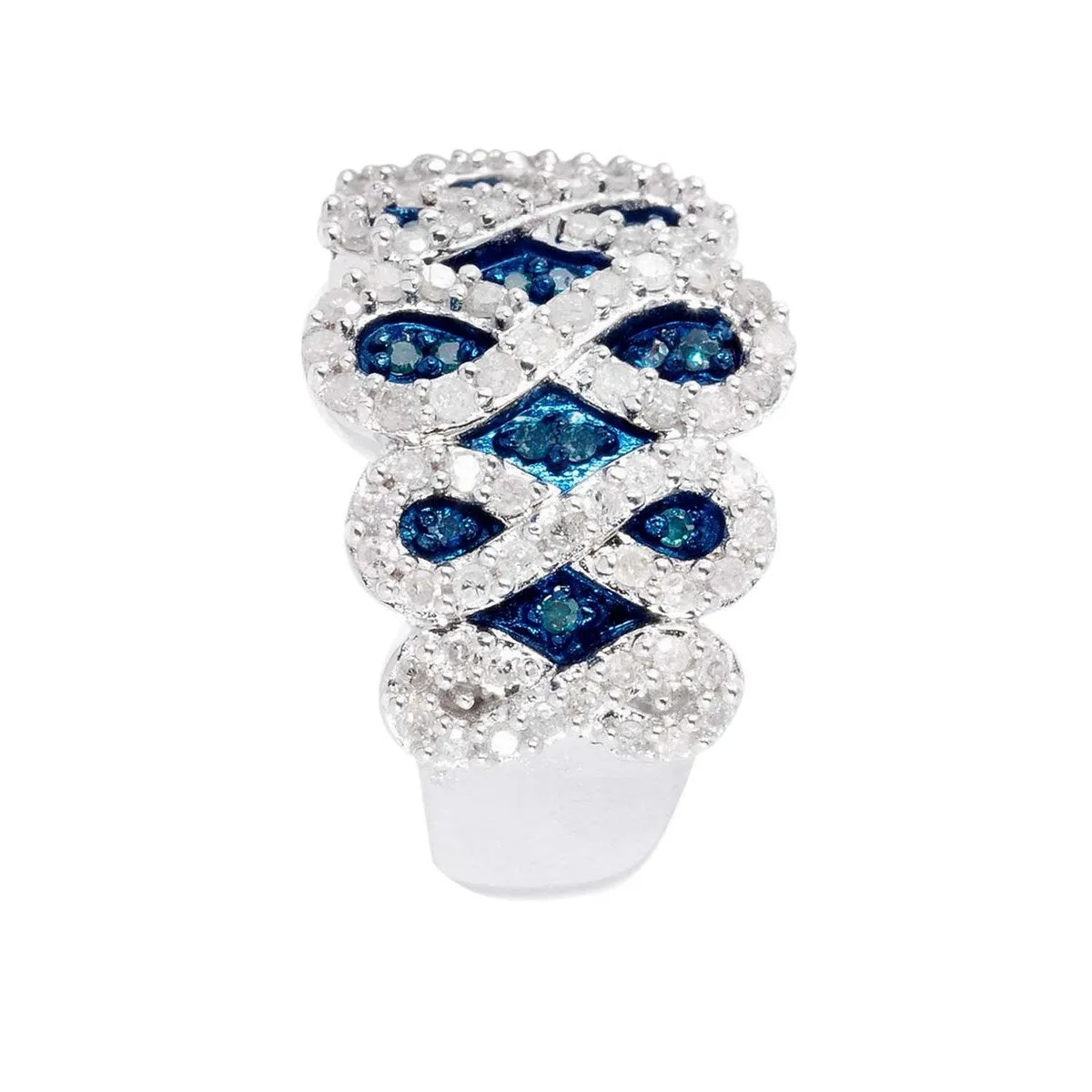 0.75 CTTW Natural Blue and White Diamond Wide Infinity Ring sold by Zulily product image thumbnail 2