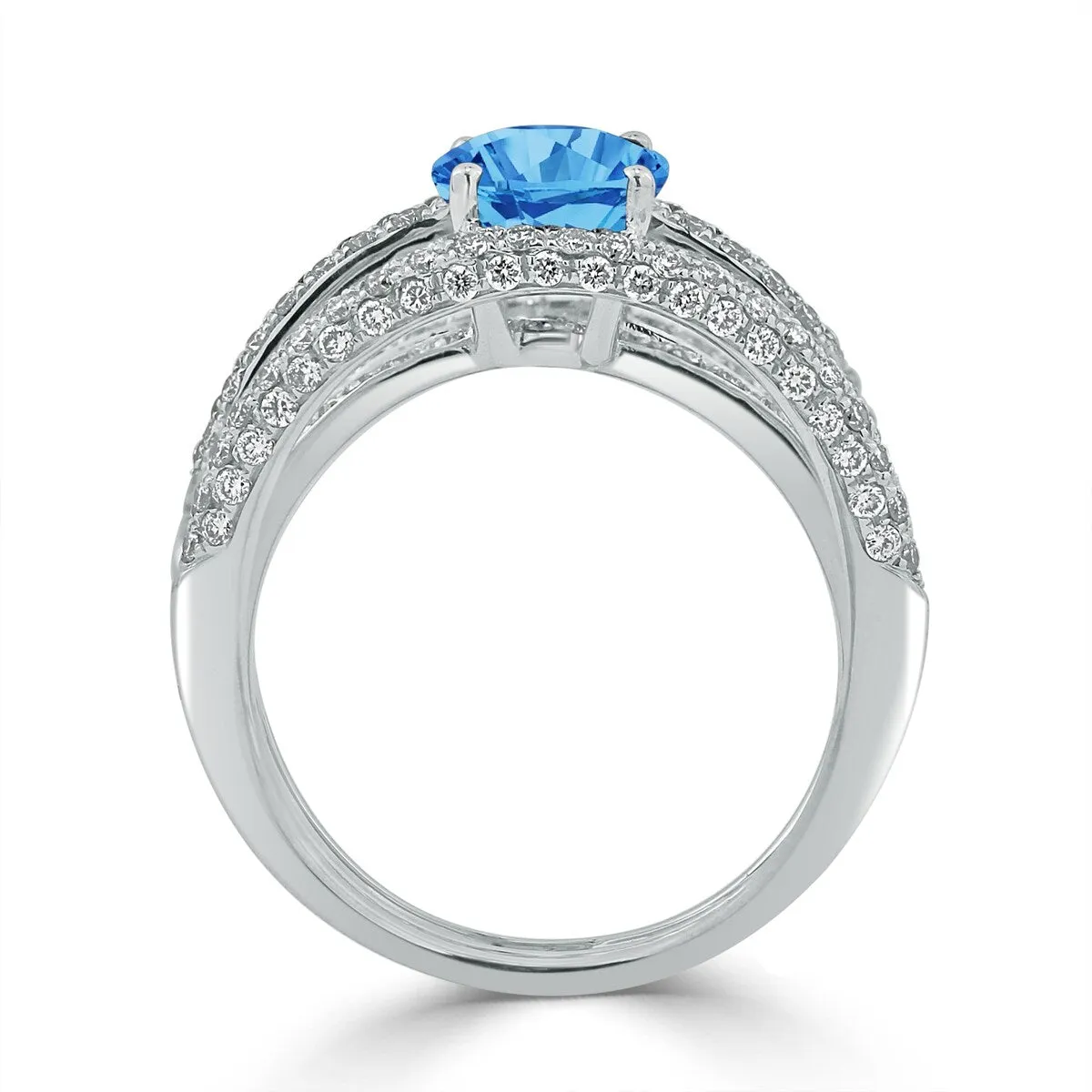 Auriya 2 1/3ct Oval Blue Topaz and Diamond Ring 9/10ctw 18K Gold sold by Zulily product image thumbnail 4
