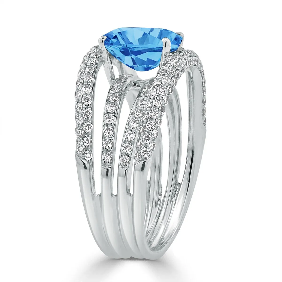 Auriya 2 1/3ct Oval Blue Topaz and Diamond Ring 9/10ctw 18K Gold sold by Zulily product image thumbnail 3