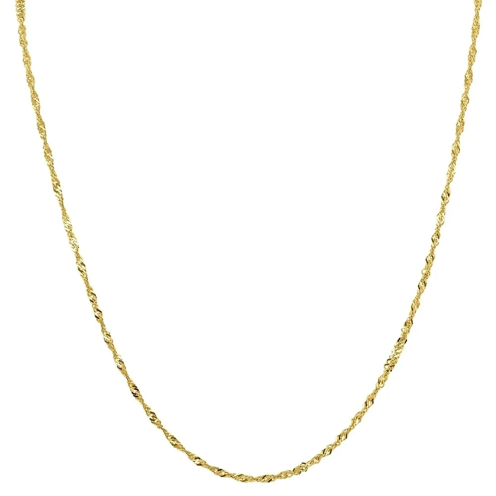 10K Yellow Gold 2.2mm Singapore Chain with Spring Ring Clasp - 18 Inch sold by Zulily product image thumbnail 2