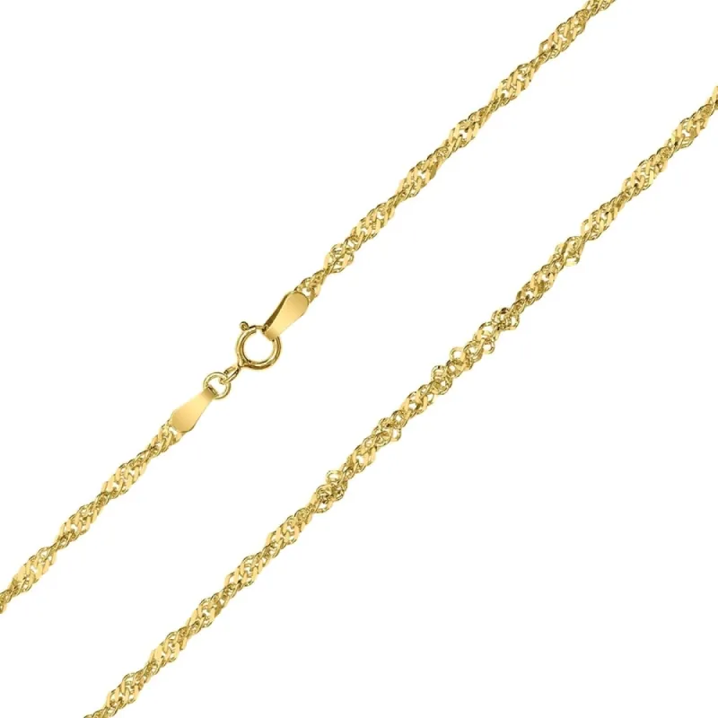 10K Yellow Gold 2.2mm Singapore Chain with Spring Ring Clasp - 18 Inch sold by Zulily