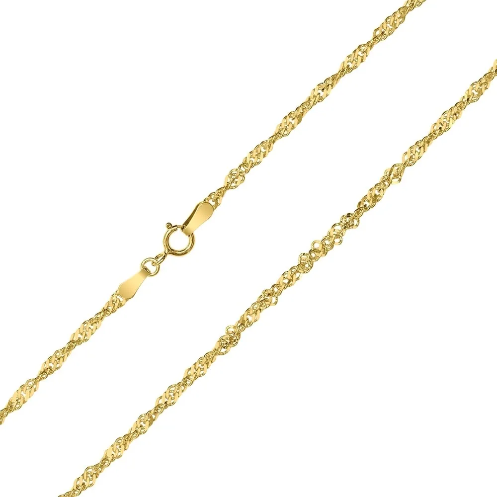 10K Yellow Gold 2.2mm Singapore Chain with Spring Ring Clasp - 18 Inch sold by Zulily