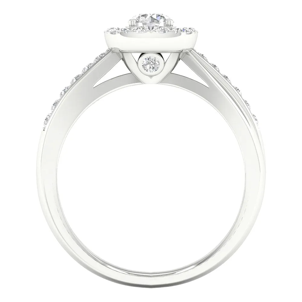 De Couer 14K White Gold 5/8ct TDW Diamond Halo Bridal Set sold by Zulily product image thumbnail 3