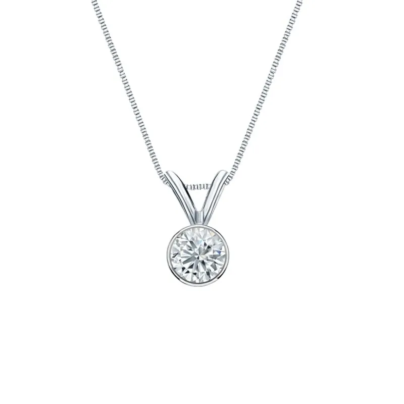 Auriya 14-karat Gold 0.25ctw Round Solitaire Lab Grown Diamond Necklace Bezel (F-G VS) - 0.25 sold by Zulily