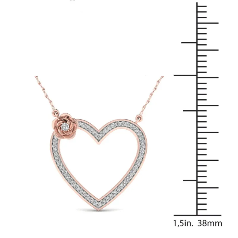 De Couer IGI Certified 1/20ct TDW Diamond Heart Necklace - Pink sold by Zulily