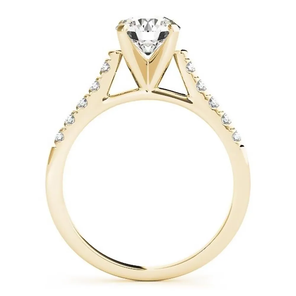 Auriya 1/2ct Round Moissanite and 1/6ctw Diamond Engagement Ring 14K Gold sold by Zulily product image thumbnail 5
