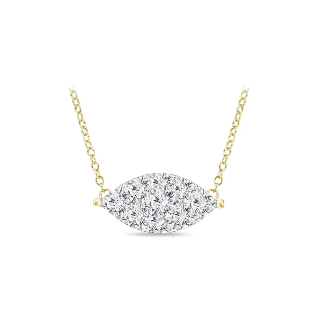 14k Gold Marquise Shaped 1/8ct TDW Pave Diamond Necklace by Auriya (H-I, I1-I2) sold by Zulily product image thumbnail 2
