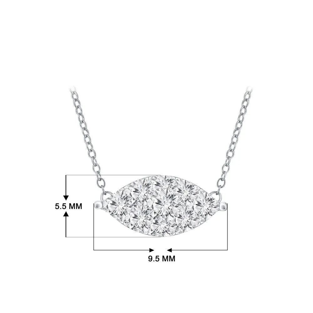 14k Gold Marquise Shaped 1/8ct TDW Pave Diamond Necklace by Auriya (H-I, I1-I2) sold by Zulily product image thumbnail 4