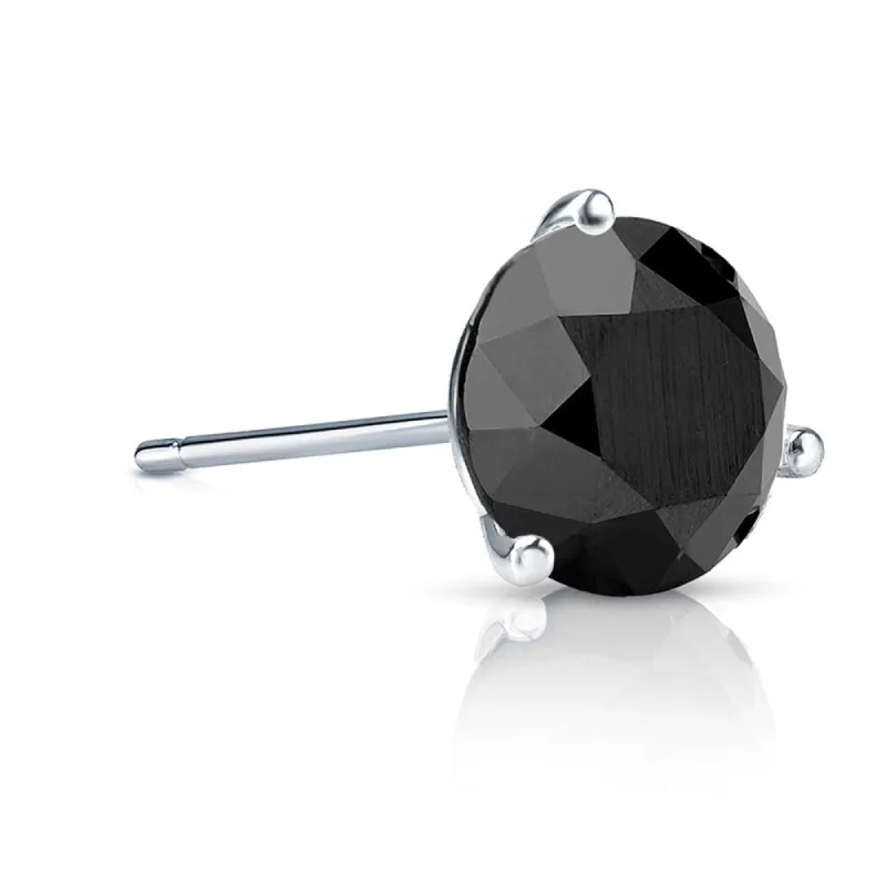 Auriya 14k Gold 1 1/4ct TDW Round SINGLE (1) Black Diamond Stud Earring sold by Zulily